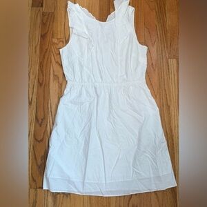J Crew Women’s White Ruffle Shoulder Sundress Size 10